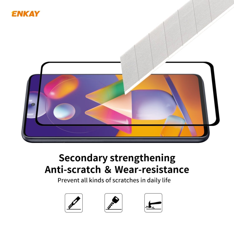 10 PCS ENKAY Hat-Prince Full Glue 0.26mm 9H 2.5D Tempered Glass Full Coverage Film, For Samsung Galaxy M31s, For OnePlus Nord