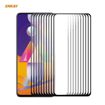 10 PCS ENKAY Hat-Prince Full Glue 0.26mm 9H 2.5D Tempered Glass Full Coverage Film, For Samsung Galaxy M31s, For OnePlus Nord