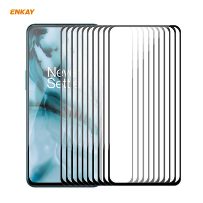 10 PCS ENKAY Hat-Prince Full Glue 0.26mm 9H 2.5D Tempered Glass Full Coverage Film, For Samsung Galaxy M31s, For OnePlus Nord