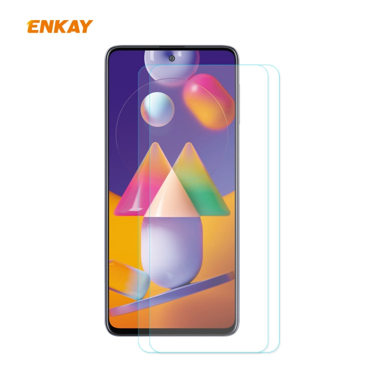 2 PCS ENKAY Hat-Prince 0.26mm 9H 2.5D Curved Edge Tempered Glass Film