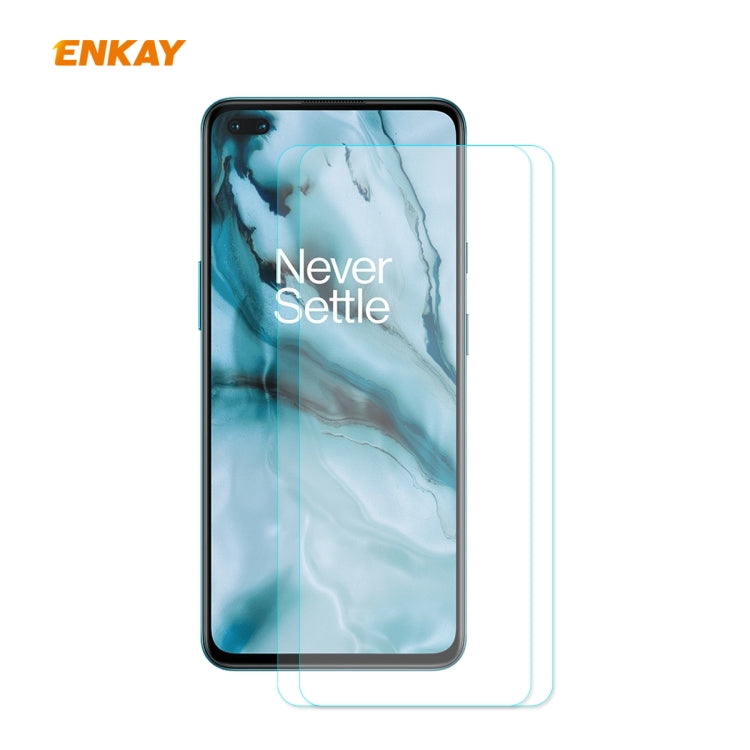 2 PCS ENKAY Hat-Prince 0.26mm 9H 2.5D Curved Edge Tempered Glass Film, For OnePlus Nord, For Galaxy M31s 2 PCS