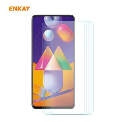 5 PCS ENKAY Hat-Prince 0.26mm 9H 2.5D Curved Edge Tempered Glass Film, For OnePlus Nord, For Galaxy M31s 5 PCS