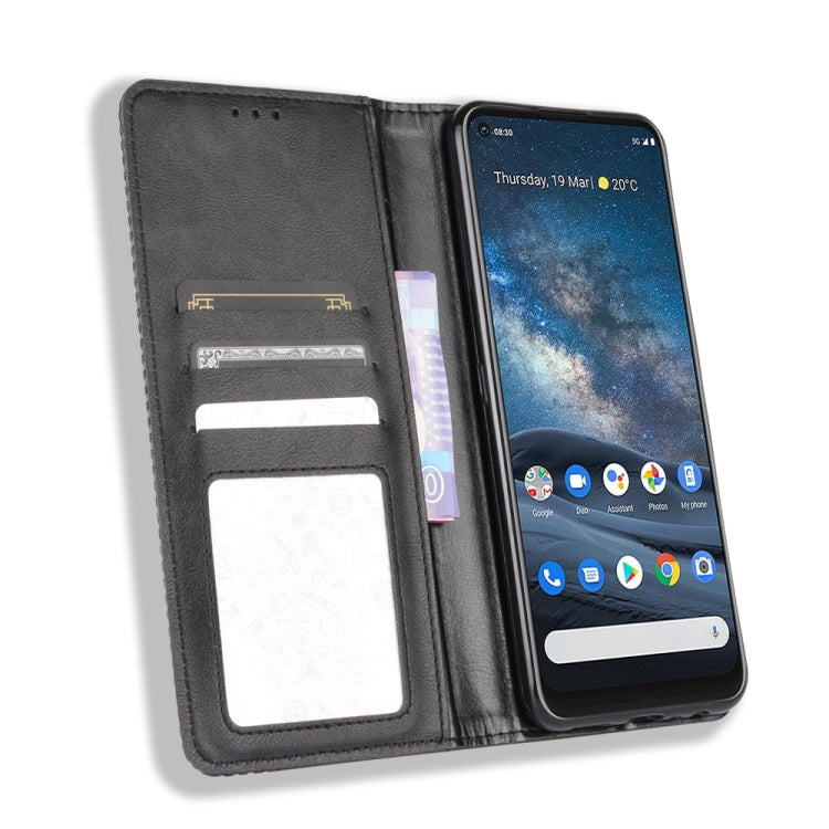 For Nokia 8.3 5G Magnetic Buckle Retro Crazy Horse Texture Horizontal Flip Leather Case  , with Holder & Card Slots & Photo Frame, For Nokia 8.3 5G