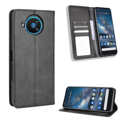 For Nokia 8.3 5G Magnetic Buckle Retro Crazy Horse Texture Horizontal Flip Leather Case  , with Holder & Card Slots & Photo Frame, For Nokia 8.3 5G