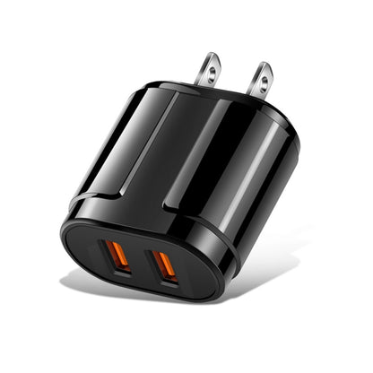 Portable Dual USB Mobile Phone Tablet Universal Charging Head Travel Charger, US Plug, US Plug