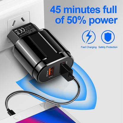 Portable Dual USB Mobile Phone Tablet Universal Charging Head Travel Charger, EU Plug, EU Plug