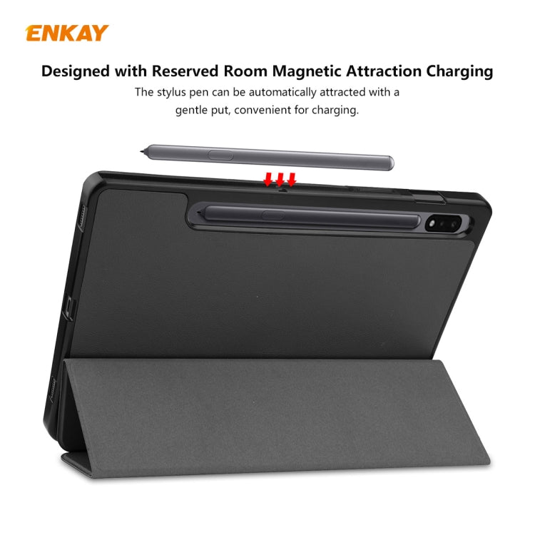 ENKAY ENK-8011 PU Leather + TPU Smart Case with Pen Slot for Samsung Galaxy Tab S7 11.0 T870 / T875, For Galaxy Tab S8 / Galaxy Tab S7 11.0