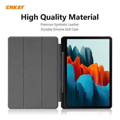 ENKAY ENK-8011 PU Leather + TPU Smart Case with Pen Slot for Samsung Galaxy Tab S7 11.0 T870 / T875, For Galaxy Tab S8 / Galaxy Tab S7 11.0