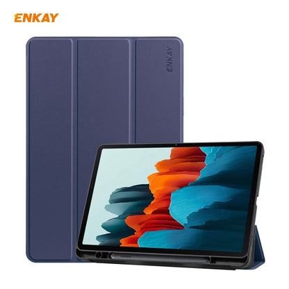 ENKAY ENK-8011 PU Leather + TPU Smart Case with Pen Slot for Samsung Galaxy Tab S7 11.0 T870 / T875, For Galaxy Tab S8 / Galaxy Tab S7 11.0