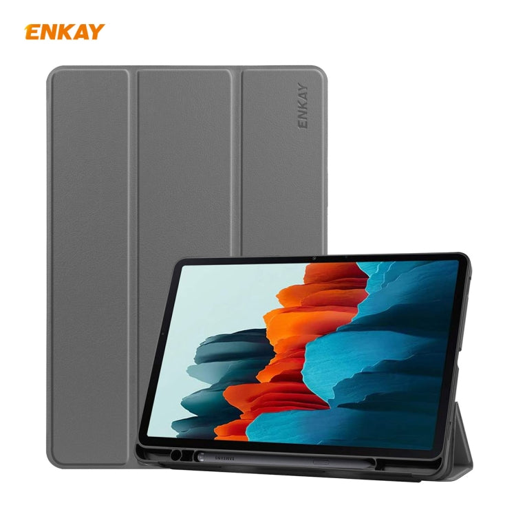 ENKAY ENK-8011 PU Leather + TPU Smart Case with Pen Slot for Samsung Galaxy Tab S7 11.0 T870 / T875, For Galaxy Tab S8 / Galaxy Tab S7 11.0