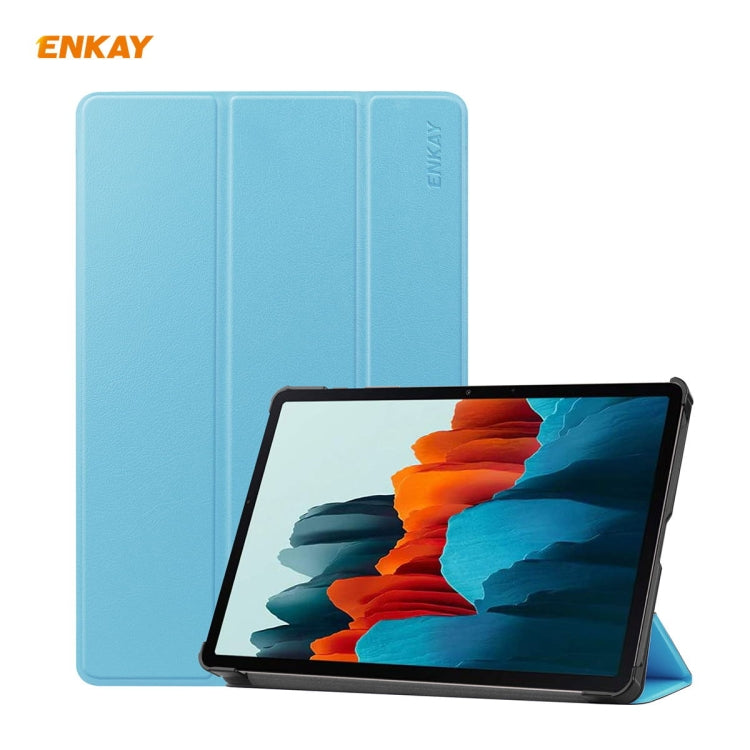 ENKAY ENK-8010 PU Leather + Plastic Smart Case with Three-folding Holder for Samsung Galaxy Tab S7 11.0 T870 / T875