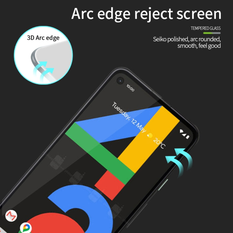 PINWUYO 9H 3D Curved Full Screen Explosion-proof Tempered Glass Film, For Google Pixel 4a