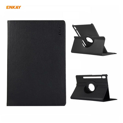 ENKAY for Samsung Galaxy Tab S7 11.0 T870 / T875 ENK-8012 360 Degree Rotation Litchi Texture Horizontal Flip PU Leather Smart Case with Holder & Sleep / Wake-up