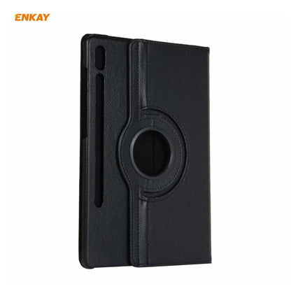 ENKAY for Samsung Galaxy Tab S7 11.0 T870 / T875 ENK-8012 360 Degree Rotation Litchi Texture Horizontal Flip PU Leather Smart Case with Holder & Sleep / Wake-up