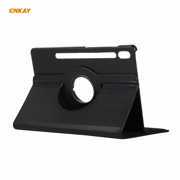 ENKAY for Samsung Galaxy Tab S7 11.0 T870 / T875 ENK-8012 360 Degree Rotation Litchi Texture Horizontal Flip PU Leather Smart Case with Holder & Sleep / Wake-up