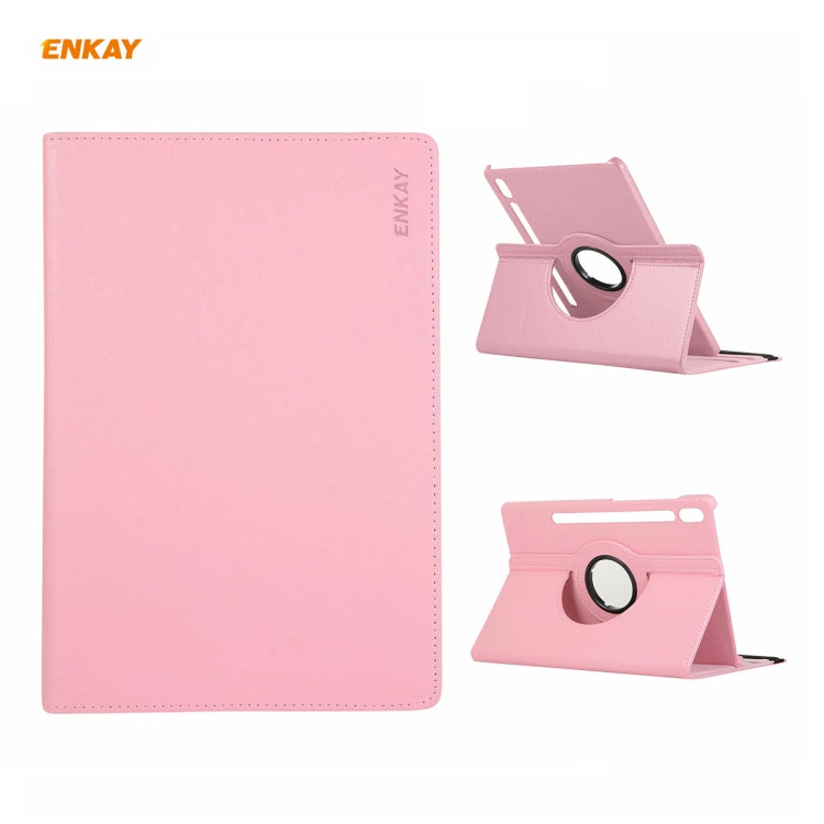 ENKAY for Samsung Galaxy Tab S7 11.0 T870 / T875 ENK-8012 360 Degree Rotation Litchi Texture Horizontal Flip PU Leather Smart Case with Holder & Sleep / Wake-up