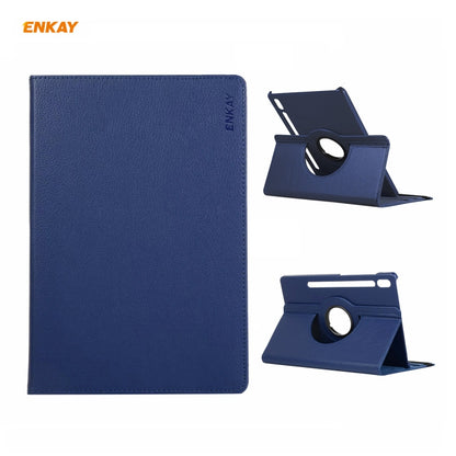 ENKAY for Samsung Galaxy Tab S7 11.0 T870 / T875 ENK-8012 360 Degree Rotation Litchi Texture Horizontal Flip PU Leather Smart Case with Holder & Sleep / Wake-up