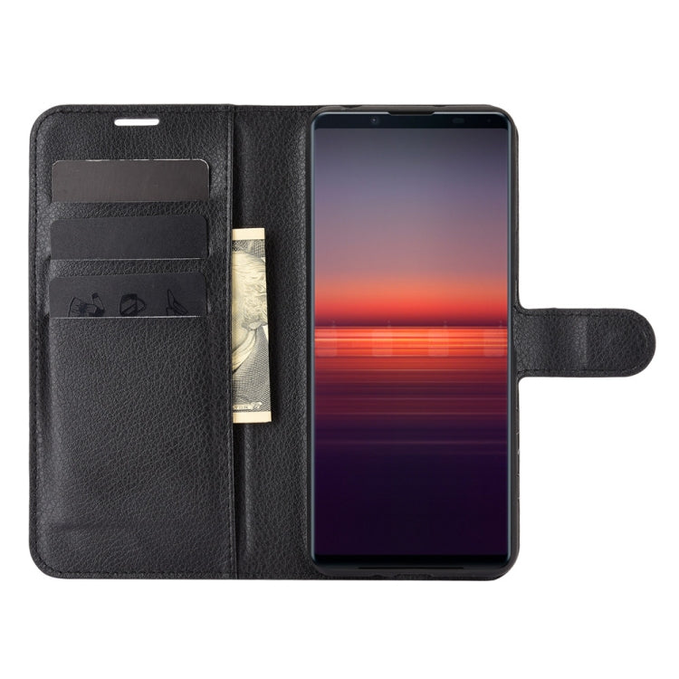 For Sony Xperia 5 II Litchi Texture Horizontal Flip Protective Case with Holder & Card Slots & Wallet