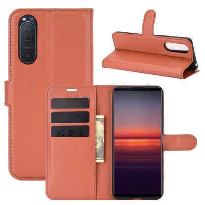 For Sony Xperia 5 II Litchi Texture Horizontal Flip Protective Case with Holder & Card Slots & Wallet