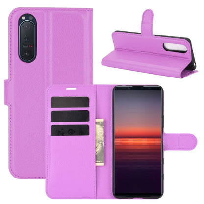 For Sony Xperia 5 II Litchi Texture Horizontal Flip Protective Case with Holder & Card Slots & Wallet