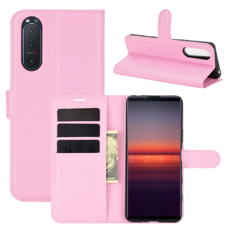 For Sony Xperia 5 II Litchi Texture Horizontal Flip Protective Case with Holder & Card Slots & Wallet