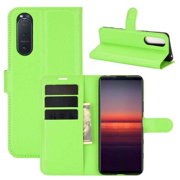 For Sony Xperia 5 II Litchi Texture Horizontal Flip Protective Case with Holder & Card Slots & Wallet