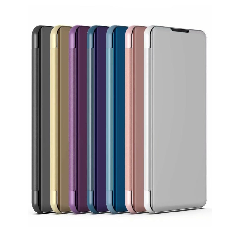 Plus Plated Mirror Horizontal Flip Leather Case with Holder