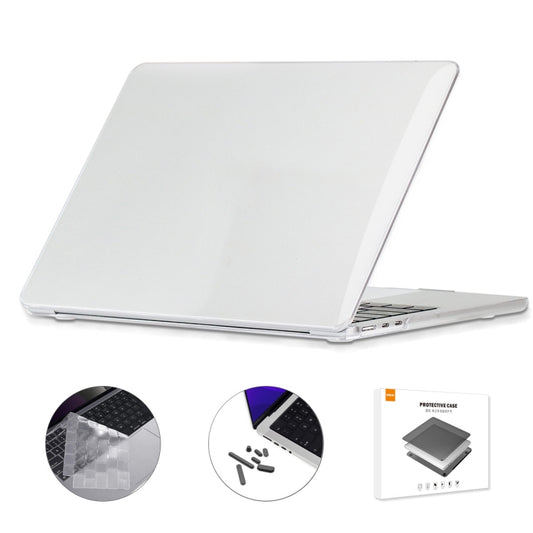 For MacBook Air 13.6 2022/2024 A2681 M2 / A3113 M3 EU Version ENKAY 3 in 1 Crystal Laptop Case with TPU Keyboard Film / Anti-dust Plugs