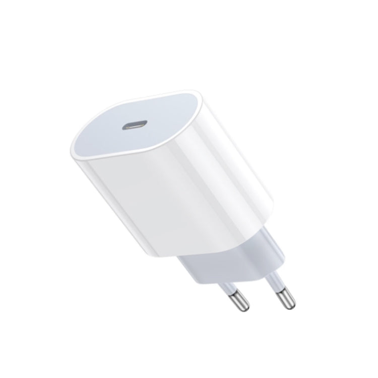 PD 20W Single USB-C / Type-C Interface Travel Charger, EU Plug, Actual 20W EU Plug