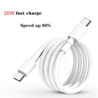 2 in 1 PD 20W Single USB-C / Type-C Port Travel Charger + 3A PD3.0 USB-C / Type-C to USB-C / Type-C Fast Charge Data Cable Set, Cable Length: 2m, EU Plug, 20W 2m