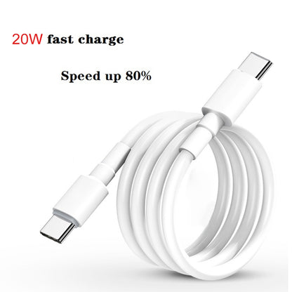 2 in 1 PD 20W Single USB-C / Type-C Port Travel Charger + 3A PD3.0 USB-C / Type-C to USB-C / Type-C Fast Charge Data Cable Set, Cable Length: 2m, EU Plug, 20W 2m
