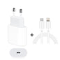 2 in 1 PD 20W Single USB-C / Type-C Port Travel Charger + 3A PD3.0 USB-C / Type-C to 8 Pin Fast Charge Data Cable Set, Cable Length: 1m, EU Plug, 20W 1m