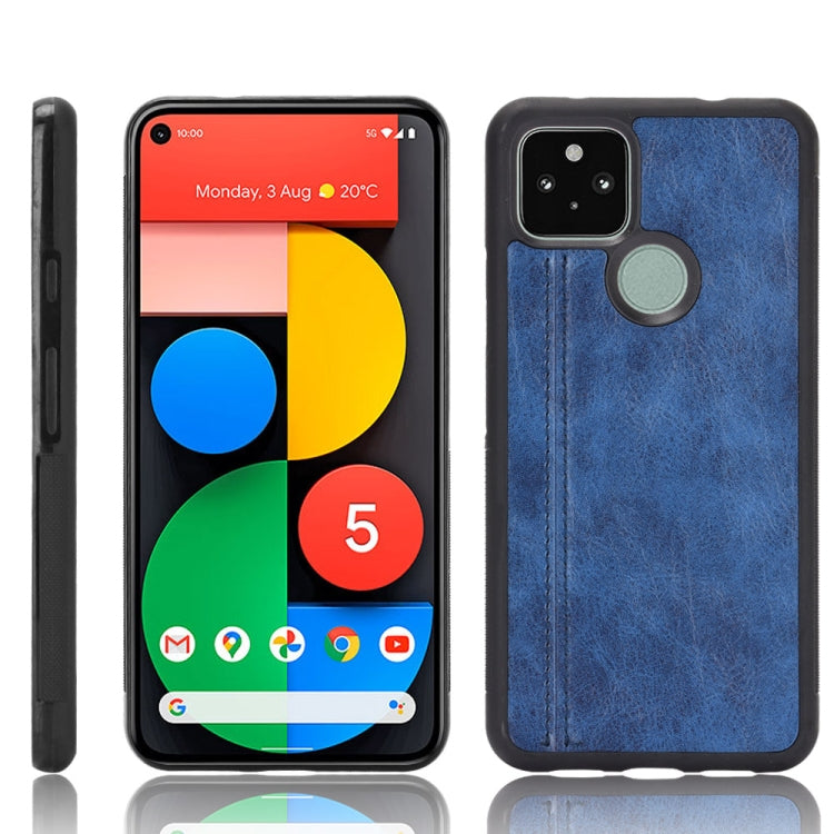 For Google Pixel 5 Shockproof Sewing Cow Pattern Skin PC + PU + TPU Case