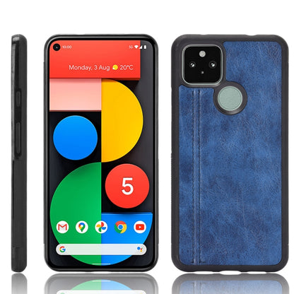 For Google Pixel 5 Shockproof Sewing Cow Pattern Skin PC + PU + TPU Case