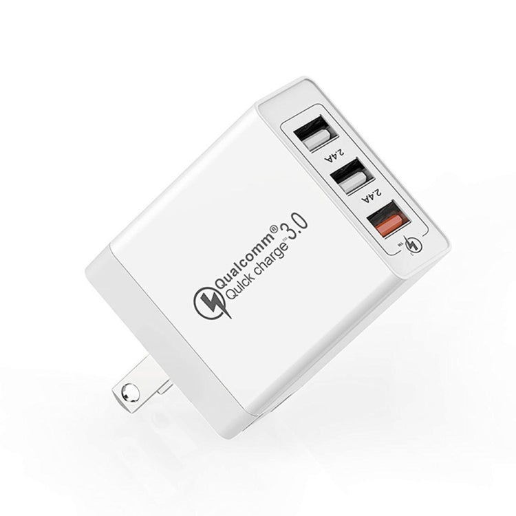 SDC-30W 30W QC 3.0 USB + 2.4A Dual USB 2.0 Ports Mobile Phone Tablet PC Universal Quick Charger Travel Charger, US Plug, US Plug