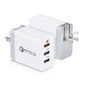 SDC-30W 30W QC 3.0 USB + 2.4A Dual USB 2.0 Ports Mobile Phone Tablet PC Universal Quick Charger Travel Charger, US Plug, US Plug