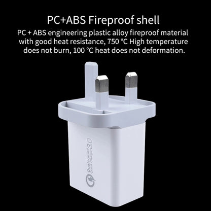 SDC-30W 30W QC 3.0 USB + 2.4A Dual USB 2.0 Ports Mobile Phone Tablet PC Universal Quick Charger Travel Charger, UK Plug, UK Plug