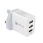 SDC-30W 30W QC 3.0 USB + 2.4A Dual USB 2.0 Ports Mobile Phone Tablet PC Universal Quick Charger Travel Charger, UK Plug, UK Plug