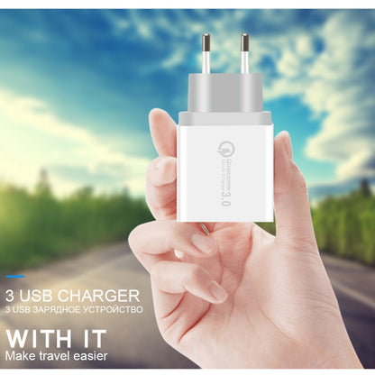 SDC-30W 2 in 1 USB to Micro USB Data Cable + 30W QC 3.0 USB + 2.4A Dual USB 2.0 Ports Mobile Phone Tablet PC Universal Quick Charger Travel Charger Set, EU Plug, with Micro USB Cable, EU Plug