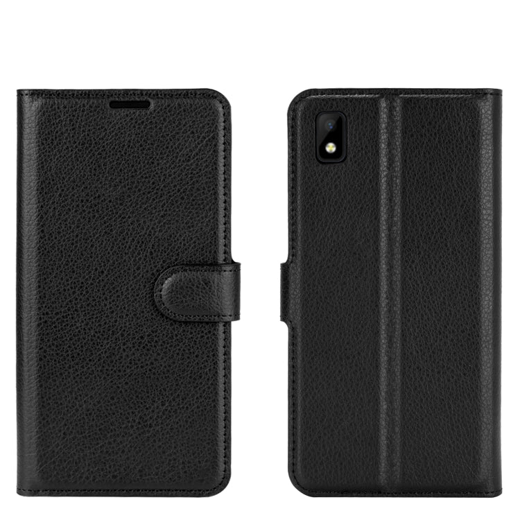 For ZTE Blade L210 Litchi Texture Horizontal Flip Protective Case with Holder & Card Slots & Wallet