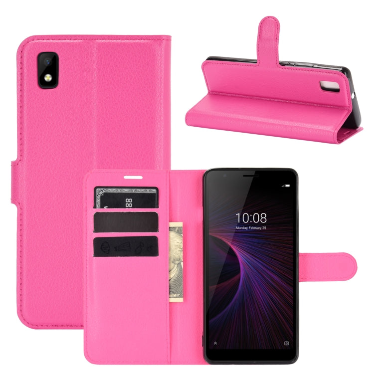 For ZTE Blade L210 Litchi Texture Horizontal Flip Protective Case with Holder & Card Slots & Wallet