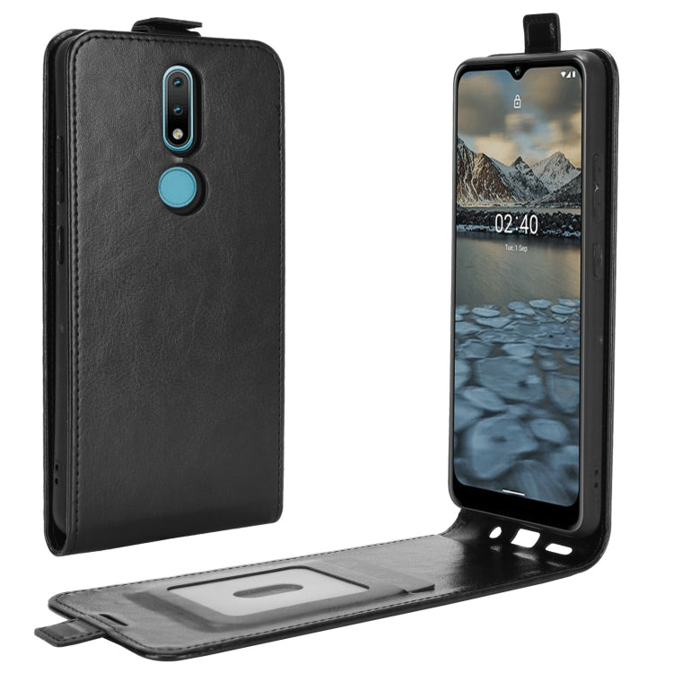 For Nokia 2.4 R64 Texture Single Vertical Flip Leather Protective Case with Card Slots & Photo Frame