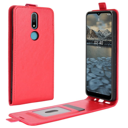 For Nokia 2.4 R64 Texture Single Vertical Flip Leather Protective Case with Card Slots & Photo Frame