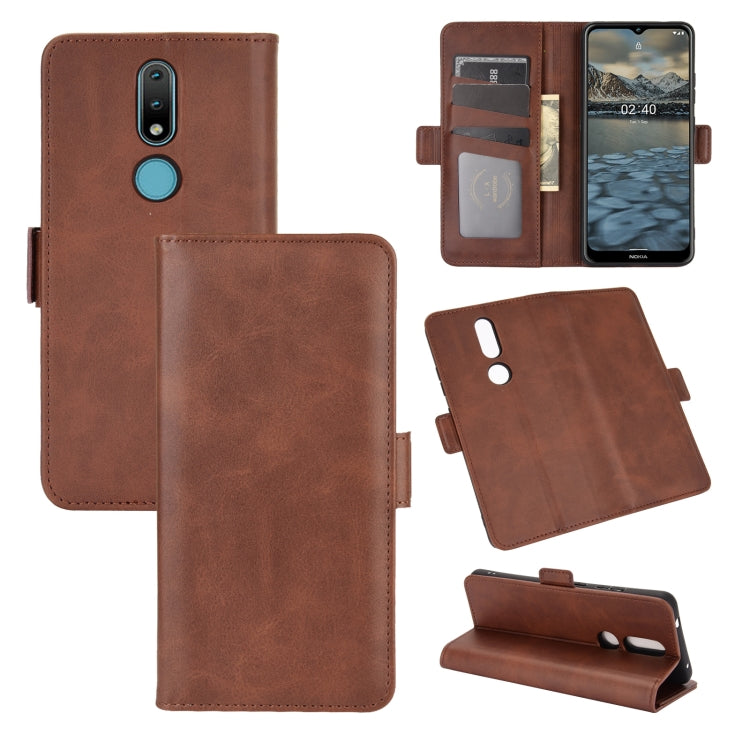 For Nokia 2.4 Dual-side Magnetic Buckle Horizontal Flip Leather Case with Holder & Card Slots & Wallet, For Nokia 2.4