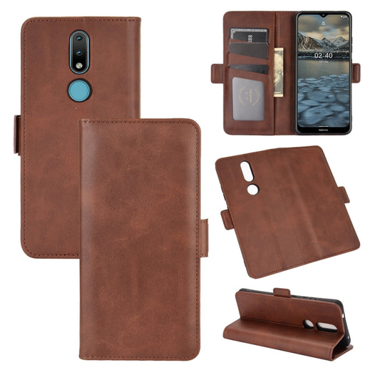 For Nokia 2.4 Dual-side Magnetic Buckle Horizontal Flip Leather Case with Holder & Card Slots & Wallet, For Nokia 2.4