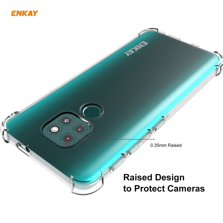 Hat-Prince ENKAY Clear TPU Shockproof Case Soft Anti-slip Cover + 0.26mm 9H 2.5D Full Glue Full Coverage Tempered Glass Protector Film, For Motorola Moto G9 / G9 Play, For Xiaomi Redmi 9A, For Xiaomi Redmi 9C, For Xiaomi 10T 5G / 10T Pro 5G������������...