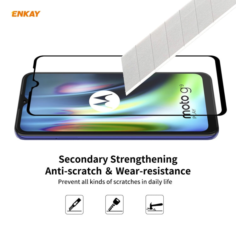 Hat-Prince ENKAY Clear TPU Shockproof Case Soft Anti-slip Cover + 0.26mm 9H 2.5D Full Glue Full Coverage Tempered Glass Protector Film, For Motorola Moto G9 / G9 Play, For Xiaomi Redmi 9A, For Xiaomi Redmi 9C, For Xiaomi 10T 5G / 10T Pro 5G            ...