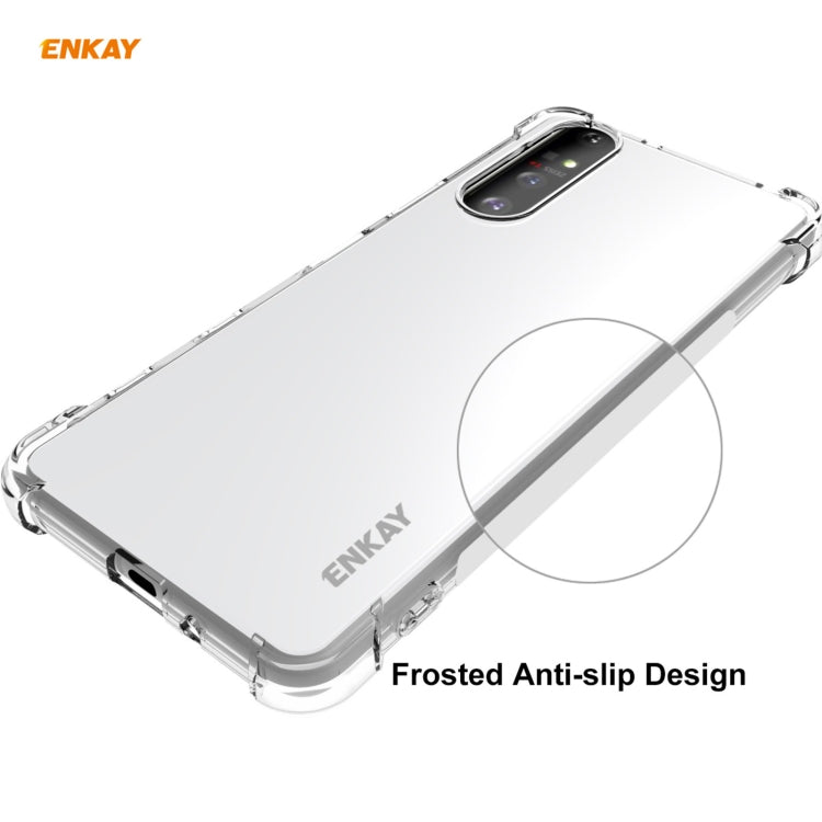 Hat-Prince ENKAY Clear TPU Shockproof Case Soft Anti-slip Cover + 0.26mm 9H 2.5D Full Glue Full Coverage Tempered Glass Protector Film