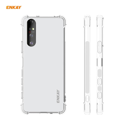 Hat-Prince ENKAY Clear TPU Shockproof Case Soft Anti-slip Cover + 0.26mm 9H 2.5D Full Glue Full Coverage Tempered Glass Protector Film