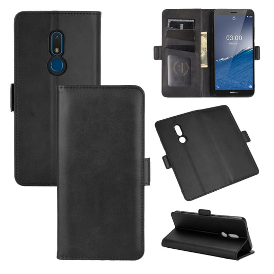 For Nokia C3 Dual-side Magnetic Buckle Horizontal Flip Leather Case with Holder & Card Slots & Wallet